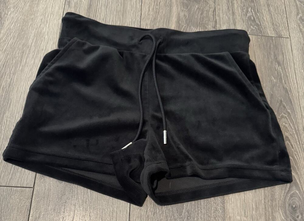 Juicy Couture OG Bling Velour Women's Lifestyle Shorts Black Size S